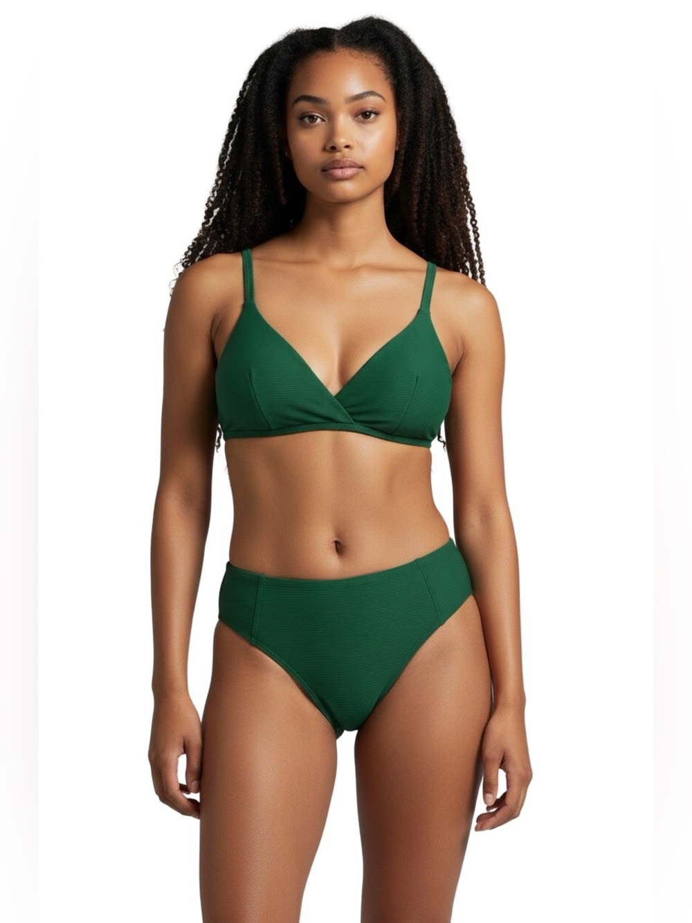 NIPTUCK Swim Molly Emerald Ribbed Tummy Control Bikini Set US 4 NWT